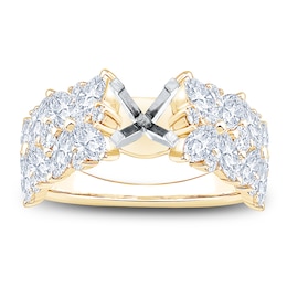 Marquise & Round-Cut Lab-Grown Diamond Engagement Ring Setting 1-3/4 ct tw 14K Yellow Gold