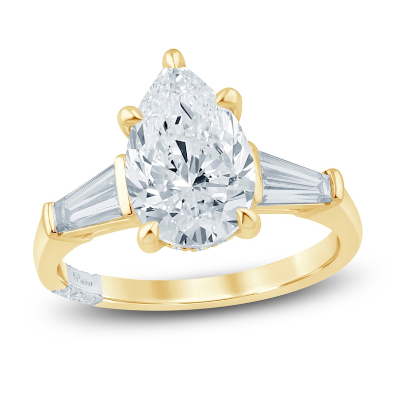 Main Image 1 of Pnina Tornai Pear-Shaped Lab-Grown Diamond Engagement Ring 3-1/3 ct tw 14K Yellow Gold