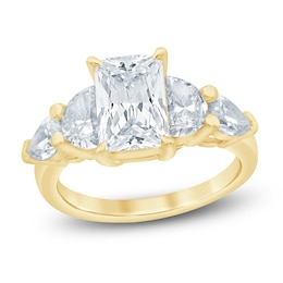 Radiant-Cut, Half-Moon-Cut & Pear-Shaped Lab-Grown Diamond Engagement Ring 4 ct tw 14K Yellow Gold