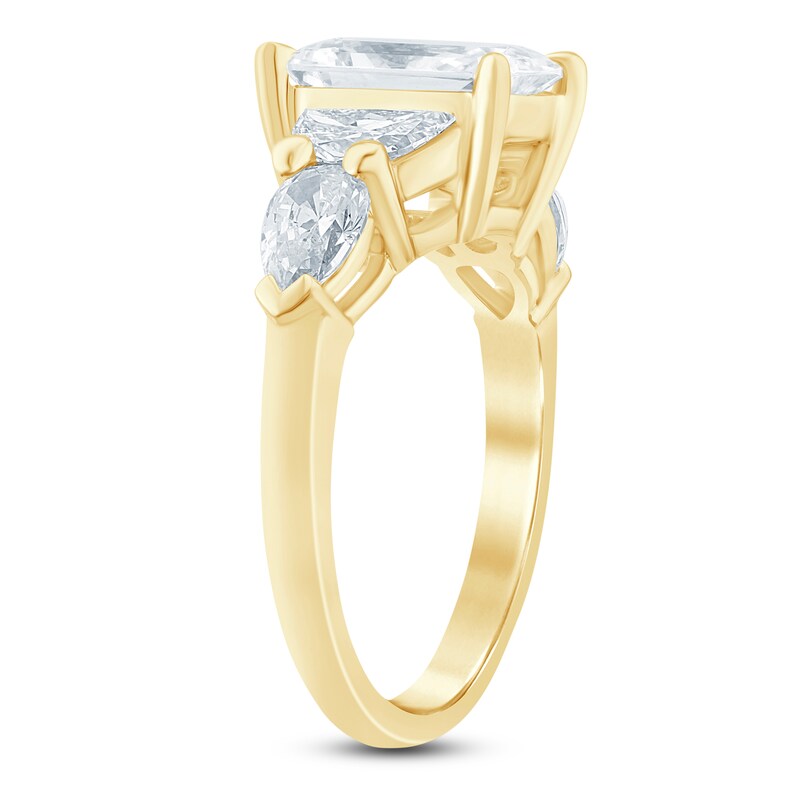 Main Image 2 of Radiant-Cut, Half-Moon-Cut & Pear-Shaped Lab-Grown Diamond Engagement Ring 4 ct tw 14K Yellow Gold