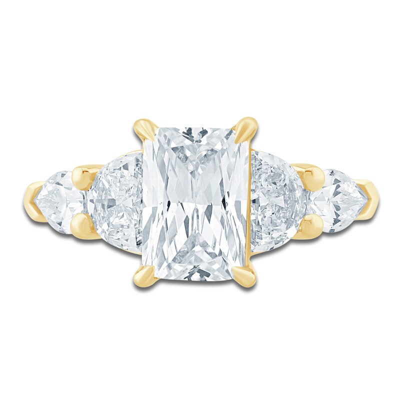Main Image 3 of Radiant-Cut, Half-Moon-Cut & Pear-Shaped Lab-Grown Diamond Engagement Ring 4 ct tw 14K Yellow Gold