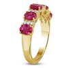 Thumbnail Image 2 of Oval-Cut Natural Ruby & Diamond Ring 1/8 ct tw 10K Yellow Gold
