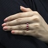 Thumbnail Image 3 of Oval-Cut Natural Ruby & Diamond Ring 1/8 ct tw 10K Yellow Gold