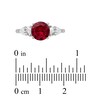 Thumbnail Image 3 of Lab-Created Ruby & White Lab-Created Sapphire Three-Stone Ring Sterling Silver