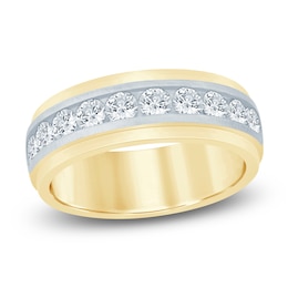 Men's Lab-Grown Diamond Band 1 ct tw 14K Two-Tone Gold