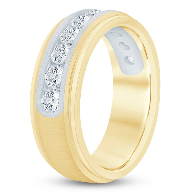 Main Image 2 of Men's Lab-Grown Diamond Band 1 ct tw 14K Two-Tone Gold
