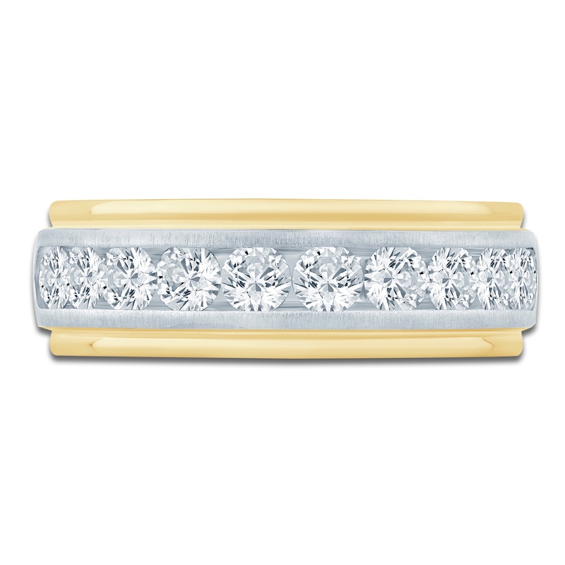 Main Image 3 of Men's Lab-Grown Diamond Band 1 ct tw 14K Two-Tone Gold
