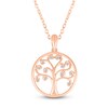 Thumbnail Image 1 of Diamond Tree of Life Circle Necklace 1/20 ct tw 10K Rose Gold 18"