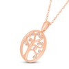 Thumbnail Image 2 of Diamond Tree of Life Circle Necklace 1/20 ct tw 10K Rose Gold 18"