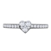 Thumbnail Image 1 of Multi-Diamond Heart Promise Ring 3/8 ct tw 10K White Gold