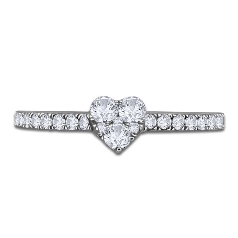 Main Image 1 of Multi-Diamond Heart Promise Ring 3/8 ct tw 10K White Gold