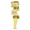 Thumbnail Image 3 of Baguette-Cut Natural Brazilian Cruzeiro Tourmaline & Diamond Ring 1/8 ct tw 14K Yellow Gold
