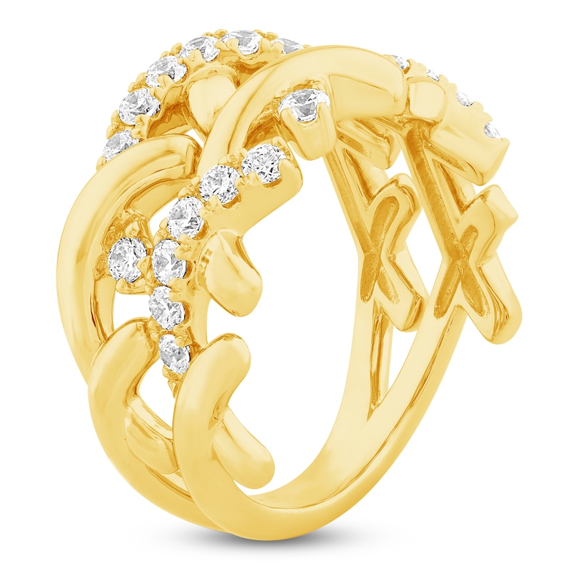 Main Image 2 of Unspoken Diamond Crossover Ring 3/4 ct tw 14K Yellow Gold