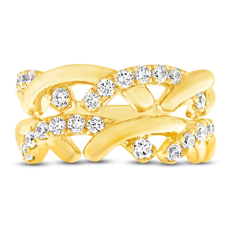 Main Image 3 of Unspoken Diamond Crossover Ring 3/4 ct tw 14K Yellow Gold