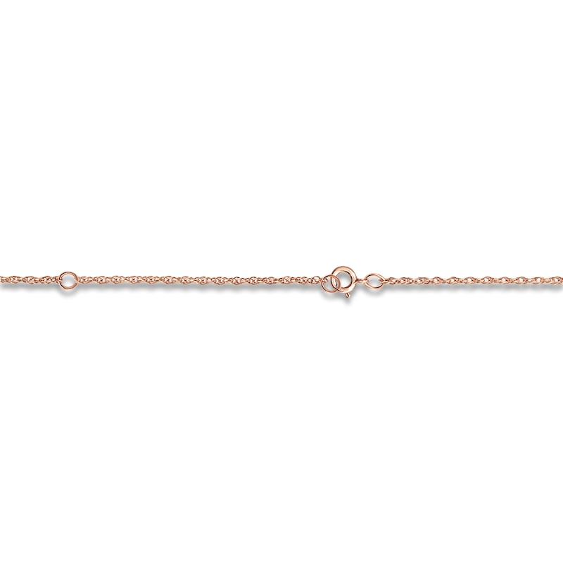 Main Image 3 of Diamond Accent Hearts Name Necklace 24K Rose Gold-Plated Sterling Silver 18"