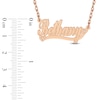 Thumbnail Image 4 of Diamond Accent Hearts Name Necklace 24K Rose Gold-Plated Sterling Silver 18"