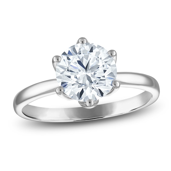 Round-Cut Lab-Grown Diamond Solitaire Plus Engagement Ring 2 ct tw Platinum (VS2/F)