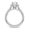 Thumbnail Image 4 of Certified Pear-Shaped Lab-Grown Diamond Halo Engagement Ring 2 ct tw 14K White Gold