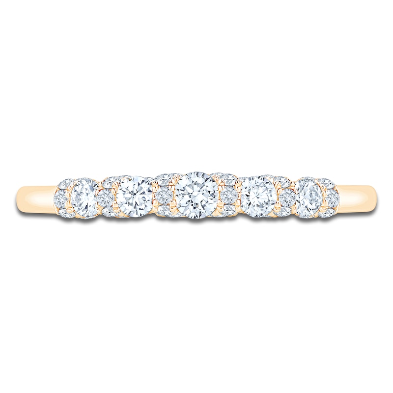 Main Image 3 of Certified Diamond Scalloped-Edge Anniversary Ring 1/2 ct tw 14K Yellow Gold