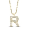 Thumbnail Image 1 of Shy Creation Bubble "R" Diamond Initial Necklace 1/10 ct tw 14K Yellow Gold 18" SC55028332-R