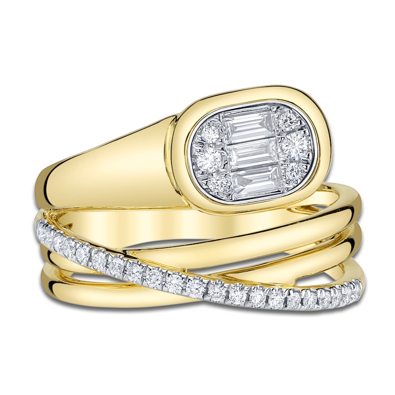 Main Image 3 of Shy ICON Lumeria Baguette & Round-Cut Multi-Stone Ring 1/3 ct tw 14K Yellow Gold B22001090V3