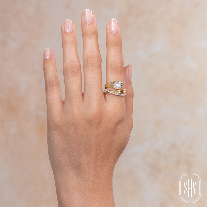 Main Image 4 of Shy ICON Lumeria Baguette & Round-Cut Multi-Stone Ring 1/3 ct tw 14K Yellow Gold B22001090V3