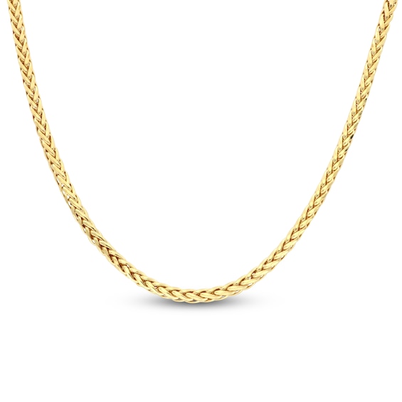 Palmier Wheat Chain Necklace 2.1mm Hollow 14K Yellow Gold 22"