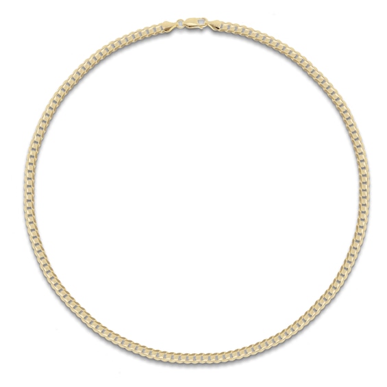 Curb Chain Necklace 5.9mm Solid 14K Yellow Gold 22"