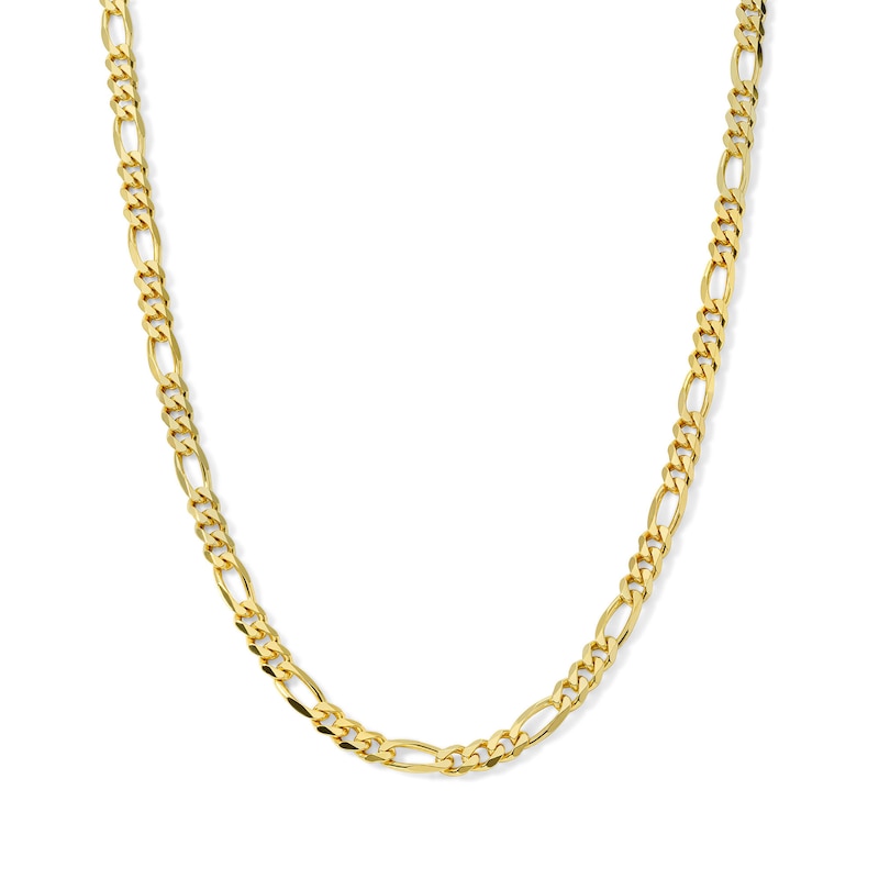 Main Image 1 of Figaro Chain Necklace 4.6mm Solid 14K Yellow Gold 22"