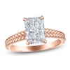 Thumbnail Image 1 of Certified Radiant-Cut Lab-Grown Diamond Hidden Halo Engagement Ring 2 ct tw 14K Rose Gold