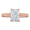 Thumbnail Image 3 of Certified Radiant-Cut Lab-Grown Diamond Hidden Halo Engagement Ring 2 ct tw 14K Rose Gold