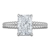 Thumbnail Image 3 of Certified Radiant-Cut Lab-Grown Diamond Hidden Halo Engagement Ring 2 ct tw 14K White Gold