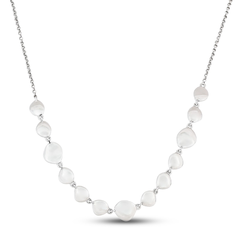 Main Image 1 of Italia D'Argento Boule-Shaped Bead Links Necklace Sterling Silver 16"
