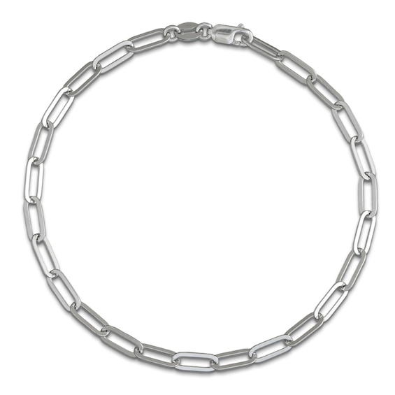 3.5mm Paperclip Chain Bracelet Solid Sterling Silver 7.5"
