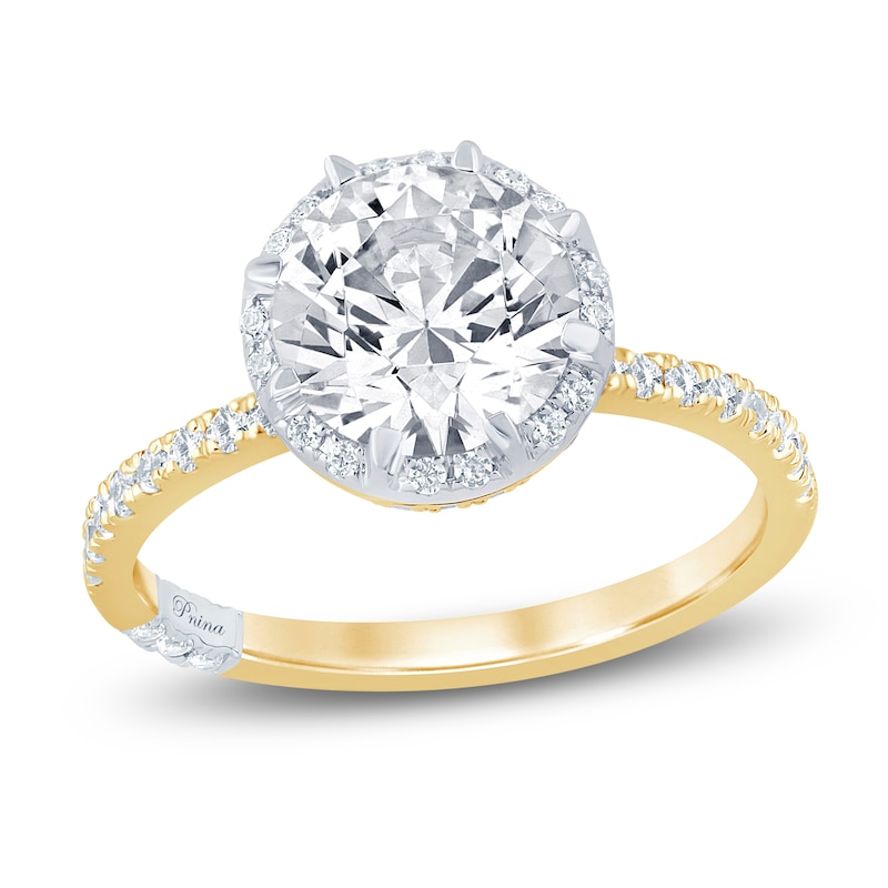 Main Image 1 of Pnina Tornai Lab-Grown Diamond Certified Round-Cut Halo Engagement Ring 2-1/2 ct tw 14K Yellow Gold