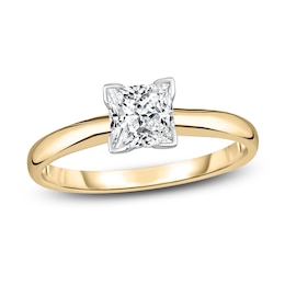 Diamond Solitaire Engagement Ring 1/2 ct tw Princess 14K Yellow Gold (I2/I)