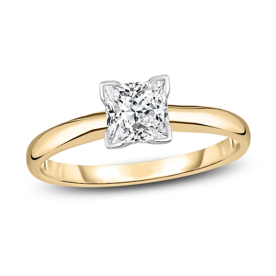 Diamond Solitaire Engagement Ring 1/2 ct tw Princess 14K Yellow Gold (I2/I)