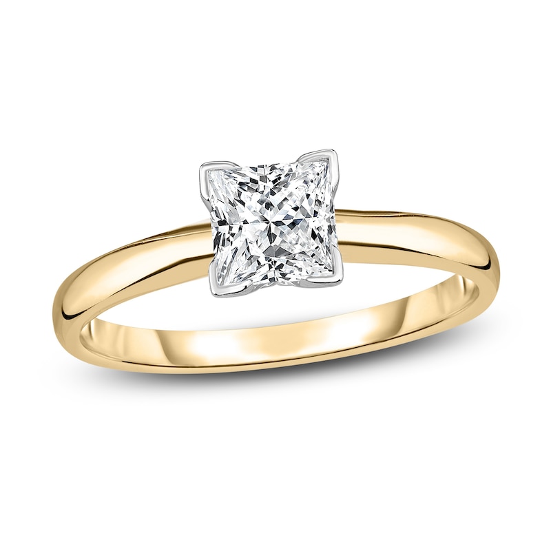 Main Image 1 of Diamond Solitaire Engagement Ring 1/2 ct tw Princess 14K Yellow Gold (I2/I)
