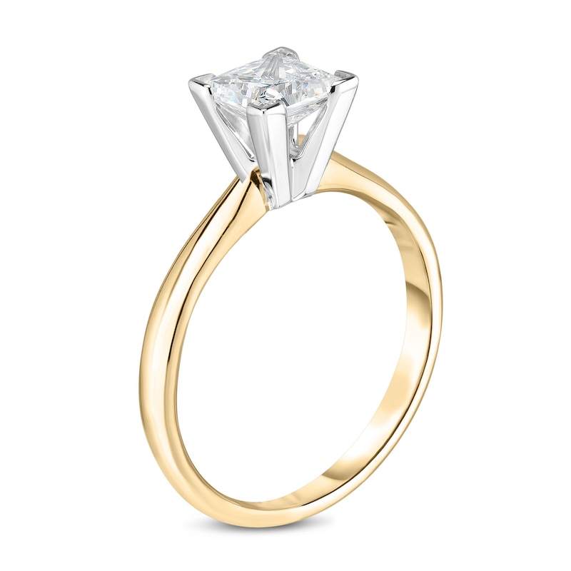 Main Image 2 of Diamond Solitaire Engagement Ring 1/2 ct tw Princess 14K Yellow Gold (I2/I)