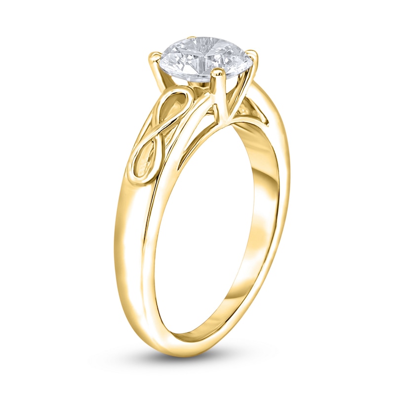 Main Image 2 of Diamond Solitaire Infinity Engagement Ring 1/2 ct tw Round 14K Yellow Gold (I2/I)