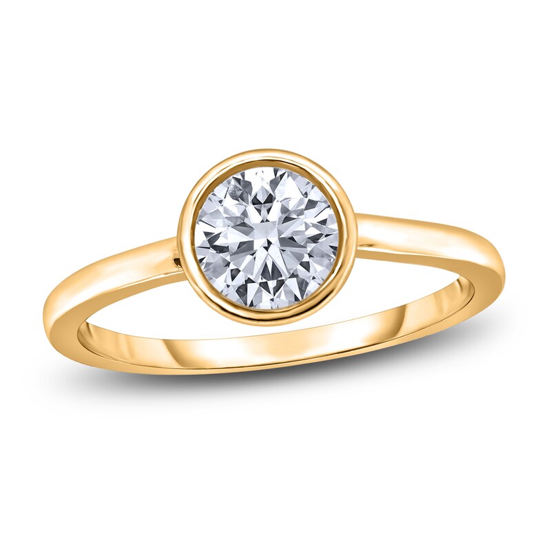 Main Image 1 of Diamond Solitaire Engagement Ring 1-1/2 ct tw Bezel-Set Round 14K Yellow Gold (I2/I)
