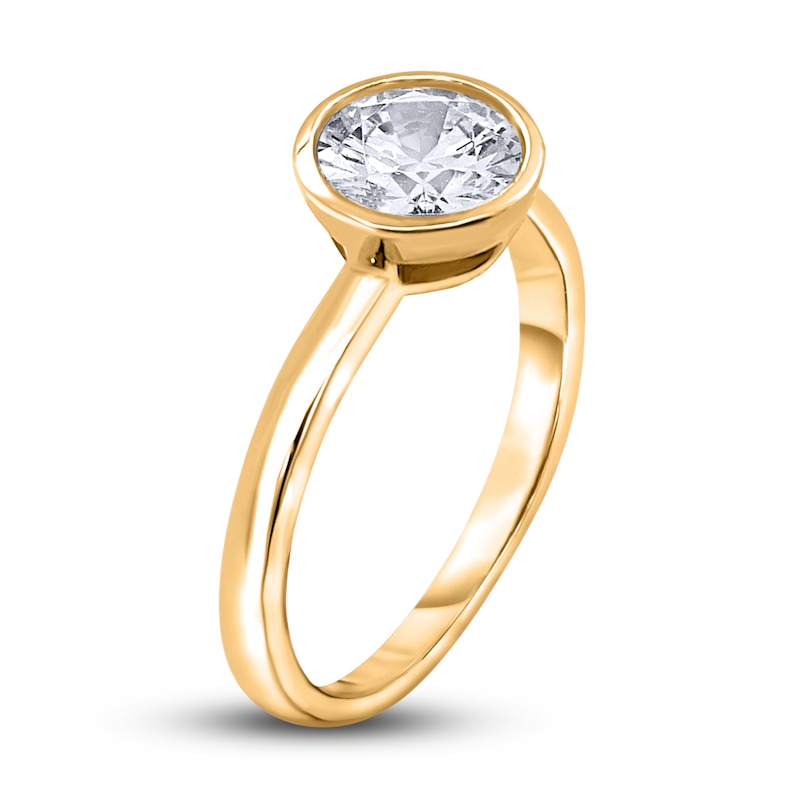 Main Image 2 of Diamond Solitaire Engagement Ring 1-1/2 ct tw Bezel-Set Round 14K Yellow Gold (I2/I)
