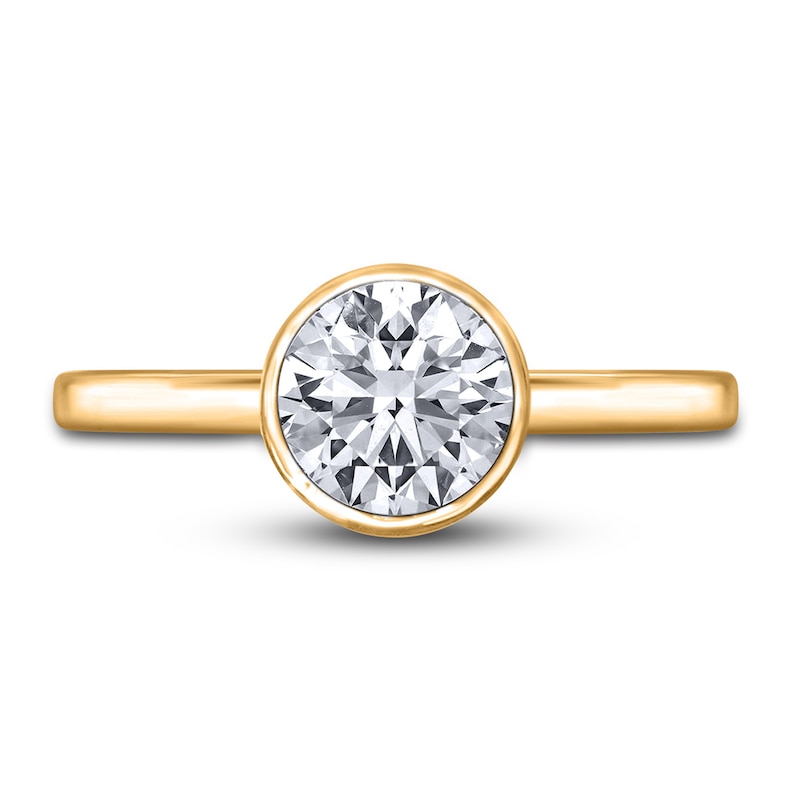 Main Image 3 of Diamond Solitaire Engagement Ring 1-1/2 ct tw Bezel-Set Round 14K Yellow Gold (I2/I)