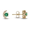 Thumbnail Image 0 of Natural Emerald Earrings 1/15 ct tw Diamonds 14K Yellow Gold