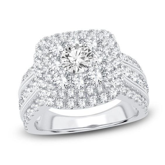 Diamond Engagement Ring 3 ct tw Round 14K White Gold