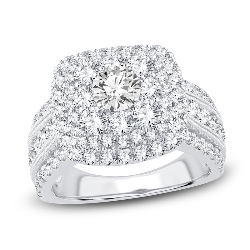 Main Image 1 of Diamond Engagement Ring 3 ct tw Round 14K White Gold