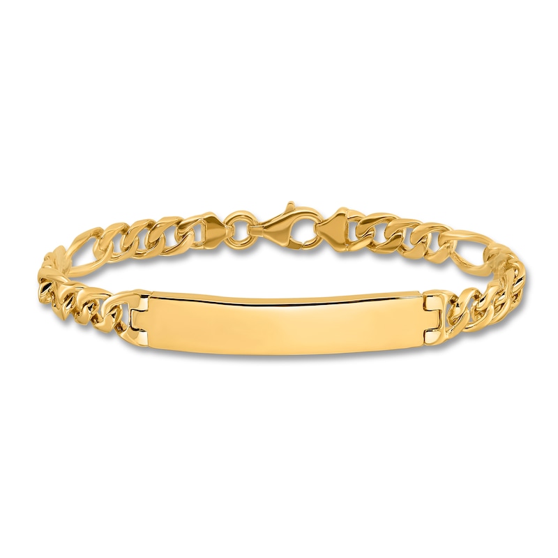Main Image 1 of Men's Solid Figaro Chain Bracelet 14K Yellow Gold 7.0mm 8"