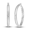Thumbnail Image 1 of Diamond-Cut In/Out Hoop Earrings 14K White Gold 40mm