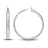 Thumbnail Image 2 of Diamond-Cut In/Out Hoop Earrings 14K White Gold 40mm