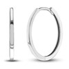 Thumbnail Image 0 of Polished Square Huggie Earrings 14K White Gold 18mm